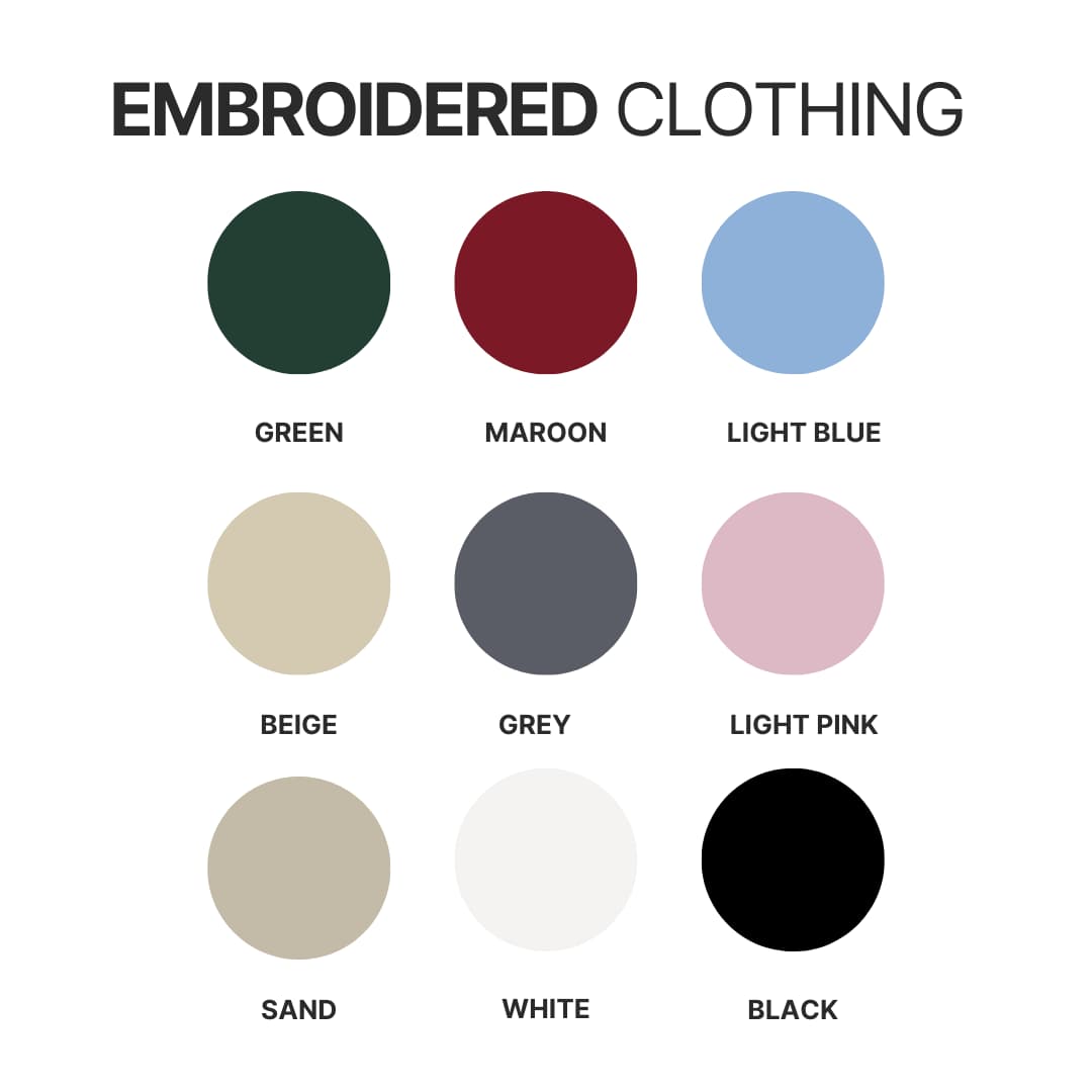 Embroidered clothing color chart - Snoopy Store