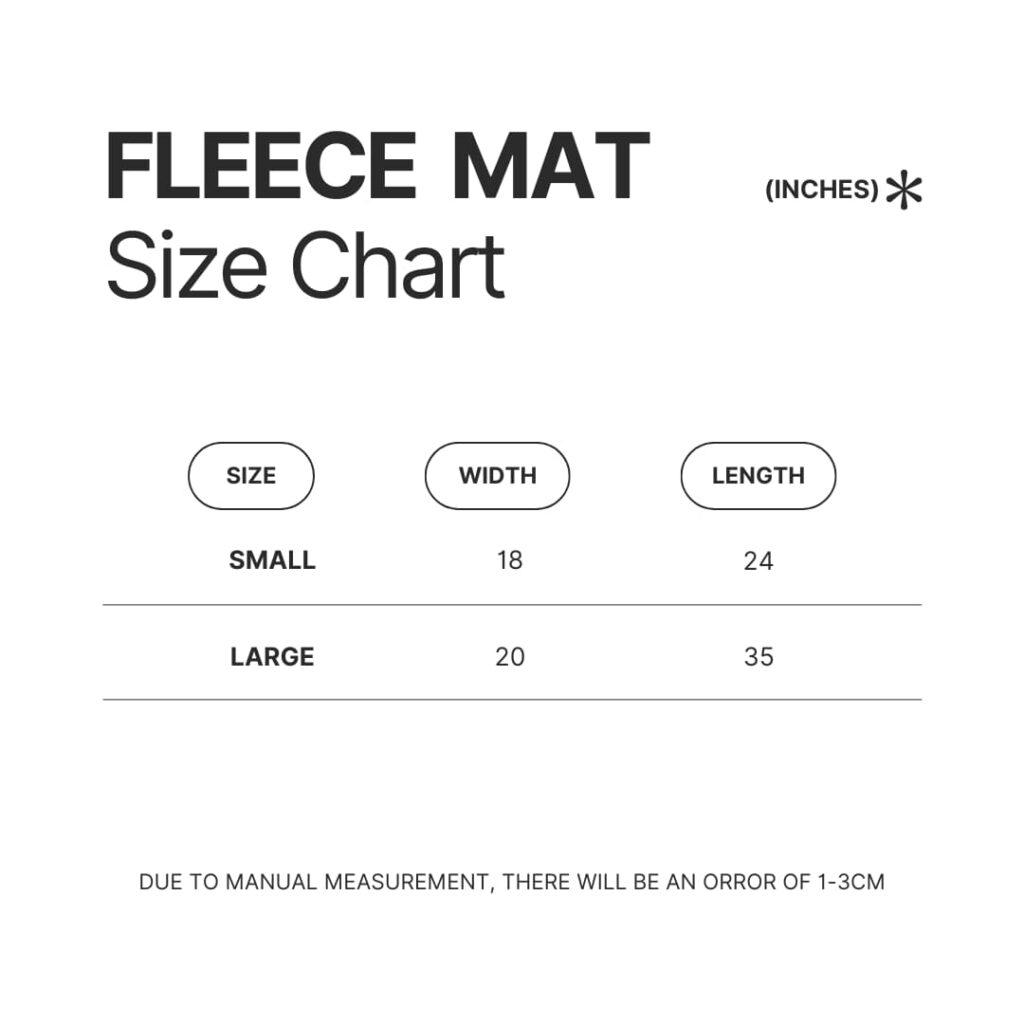 Fleece Mat Size Chart - Snoopy Store